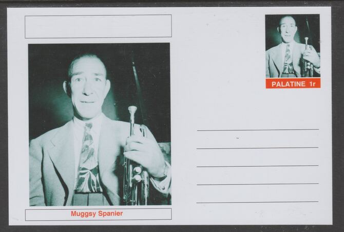 Palatine (Fantasy) Personalities - Muggsy Spanier glossy postal stationery card unused and fine
