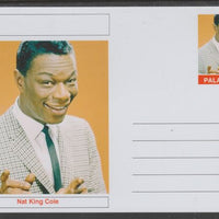Palatine (Fantasy) Personalities - Nat King Cole glossy postal stationery card unused and fine