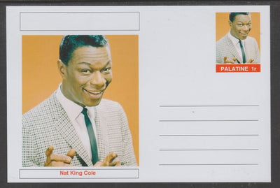 Palatine (Fantasy) Personalities - Nat King Cole glossy postal stationery card unused and fine