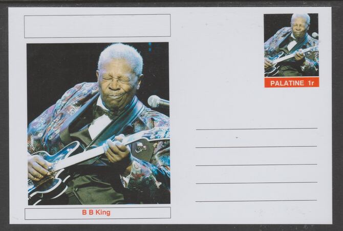 Palatine (Fantasy) Personalities - B B King glossy postal stationery card unused and fine