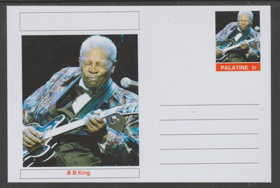 Palatine (Fantasy) Personalities - B B King glossy postal stationery card unused and fine