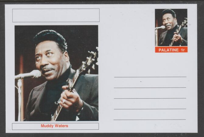 Palatine (Fantasy) Personalities - Muddy Waters glossy postal stationery card unused and fine