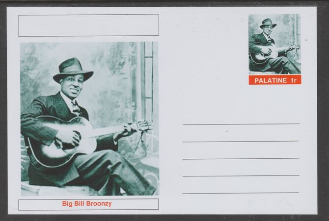 Palatine (Fantasy) Personalities - Big Bill Broonzy glossy postal stationery card unused and fine