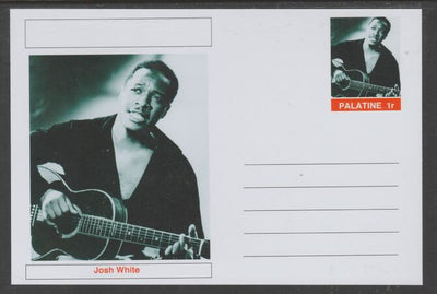 Palatine (Fantasy) Personalities - Josh White glossy postal stationery card unused and fine