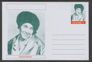 Palatine (Fantasy) Personalities - Victoria Spivey glossy postal stationery card unused and fine