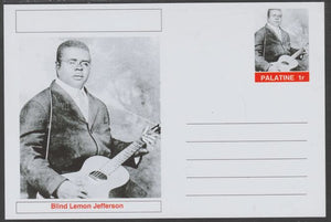 Palatine (Fantasy) Personalities - Blind Lemon Jefferson glossy postal stationery card unused and fine