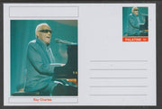 Palatine (Fantasy) Personalities - Ray Charles glossy postal stationery card unused and fine