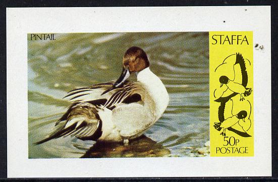 Staffa 1974 Water Birds #01 (Pintail) imperf souvenir sheet (50p value) unmounted mint