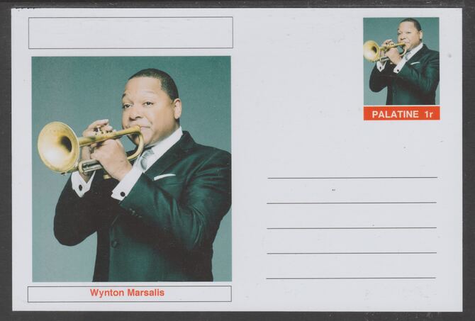 Palatine (Fantasy) Personalities - Wynton Marsalis glossy postal stationery card unused and fine