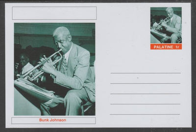 Palatine (Fantasy) Personalities - Bunk Johnson glossy postal stationery card unused and fine