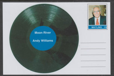 Mayling (Fantasy) Greatest Hits - Andy Williams - Moon River - glossy postal stationery card unused and fine
