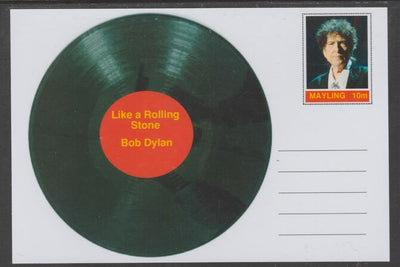 Mayling (Fantasy) Greatest Hits - Bob Dylan - Like a Rolling Stone - glossy postal stationery card unused and fine