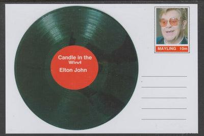Mayling (Fantasy) Greatest Hits - Elton John - Candle in the Wind - glossy postal stationery card unused and fine