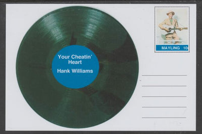 Mayling (Fantasy) Greatest Hits - Hank Williams - Your Cheatin' Heart - glossy postal stationery card unused and fine