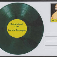 Mayling (Fantasy) Greatest Hits - Lonnie Donegan - Rock Island Line - glossy postal stationery card unused and fine
