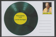Mayling (Fantasy) Greatest Hits - Lonnie Donegan - Rock Island Line - glossy postal stationery card unused and fine