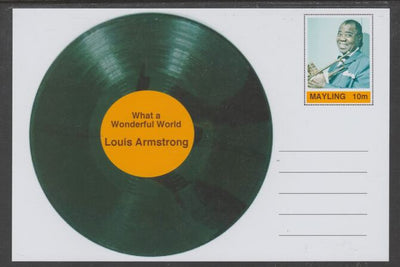 Mayling (Fantasy) Greatest Hits - Louis Armstrong - What a Wonderful World - glossy postal stationery card unused and fine