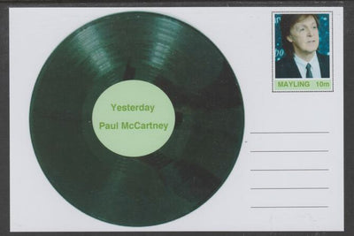 Mayling (Fantasy) Greatest Hits - Paul McCartney - Yesterday - glossy postal stationery card unused and fine