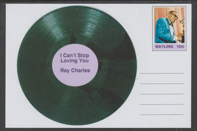 Mayling (Fantasy) Greatest Hits - Ray Charles - I Can't Stop Loving You - glossy postal stationery card unused and fine