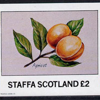 Staffa 1982 Fruits (Apricot) imperf deluxe sheet (£2 value) unmounted mint