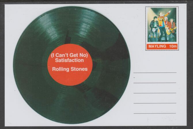 Mayling (Fantasy) Greatest Hits - Rolling Stones - (I Can't Get No) Satisfaction - glossy postal stationery card unused and fine