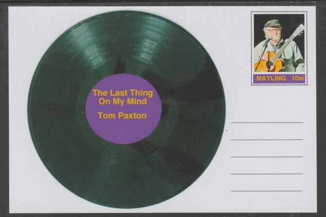 Mayling (Fantasy) Greatest Hits - Tom Paxton - The Last Thing on my Mind - glossy postal stationery card unused and fine