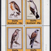 Staffa 1981 Birds #04 (Robin, Wheatear, Thrush & Kestrel) perf,set of 4 values (10p to 75p) unmounted mint