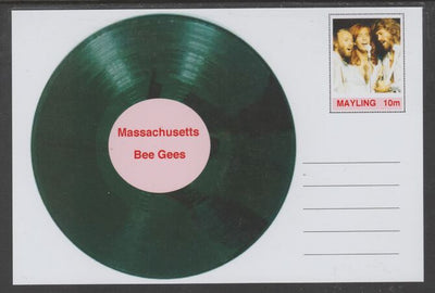 Mayling (Fantasy) Greatest Hits- Bee Gees - Massachusetts - glossy postal stationery card unused and fine