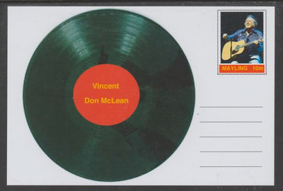 Mayling (Fantasy) Greatest Hits - Don McLean - Vincent - glossy postal stationery card unused and fine
