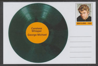 Mayling (Fantasy) Greatest Hits - George Michael - Careless Whispers - glossy postal stationery card unused and fine