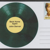 Mayling (Fantasy) Greatest Hits - John Denver - Back Home Again - glossy postal stationery card unused and fine