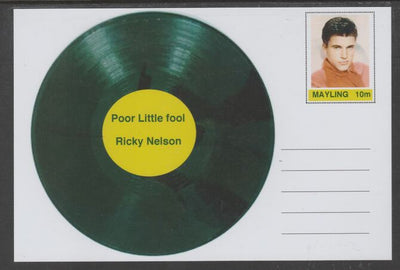 Mayling (Fantasy) Greatest Hits - Ricky Nelson - Poor Little Fool - glossy postal stationery card unused and fine