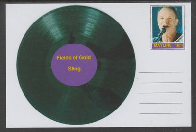 Mayling (Fantasy) Greatest Hits - Sting - Fields of Gold - glossy postal stationery card unused and fine