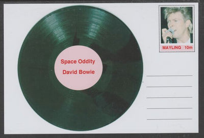 Mayling (Fantasy) Greatest Hits - David Bowie - Space Oddity - glossy postal stationery card unused and fine