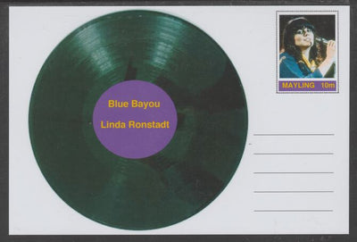 Mayling (Fantasy) Greatest Hits - Linda Ronstadt - Blue Bayou - glossy postal stationery card unused and fine