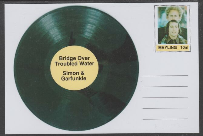 Mayling (Fantasy) Greatest Hits - Simon & Gaefunkle - Bridge Over Troubled Water - glossy postal stationery card unused and fine