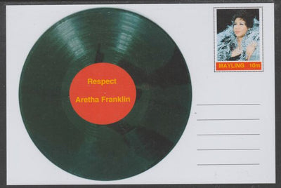 Mayling (Fantasy) Greatest Hits - Aretha Franklin - Respect - glossy postal stationery card unused and fine