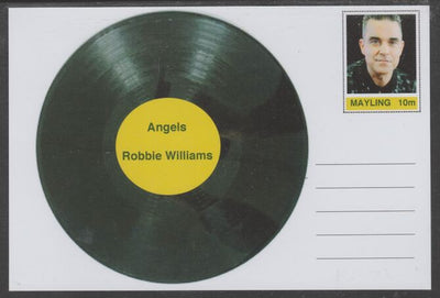 Mayling (Fantasy) Greatest Hits - Robbie Williams - Angels - glossy postal stationery card unused and fine