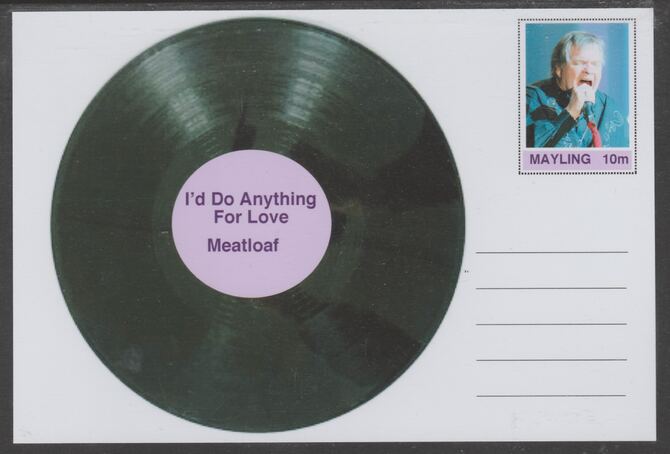 Mayling (Fantasy) Greatest Hits - Meatloaf - I'd do Anything For Love - glossy postal stationery card unused and fine