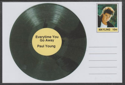 Mayling (Fantasy) Greatest Hits - Paul Young - Everytime You Go Away - glossy postal stationery card unused and fine