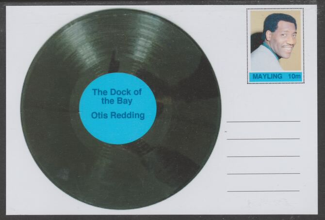 Mayling (Fantasy) Greatest Hits - Otis Redding - The Dock of the Bay - glossy postal stationery card unused and fine