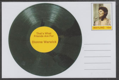 Mayling (Fantasy) Greatest Hits - Dionne Warwick - That's What Friends are For - glossy postal stationery card unused and fine
