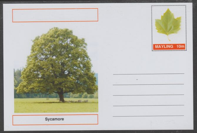 Mayling (Fantasy) Trees - Sycamore - glossy postal stationery card unused and fine