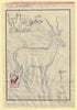 Somalia 1968 Antelope 2s Original artwork rough essay on tracing paper by Corrado Mancioli comprising a) the animal and b) the frame, minor  wrinkles image size 140 x 200 mm as SG483