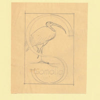 Somalia 1959 Water Birds Original artwork rough essay on tracing paper showing bird in 'S' emblem image size 70 x 100 mm as SG 334-339 series (96040)