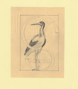 Somalia 1959 Water Birds Original artwork rough essay on tracing paper showing bird in 'S' emblem image size 70 x 100 mm as SG 334-339 series (96041)