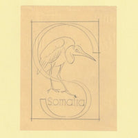 Somalia 1959 Water Birds Original artwork rough essay on tracing paper showing bird in 'S' emblem image size 70 x 100 mm as SG 334-339 series (96042)