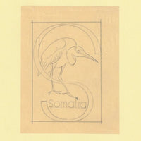 Somalia 1959 Water Birds Original artwork rough essay on tracing paper showing bird in 'S' emblem image size 70 x 100 mm as SG 334-339 series (96042)