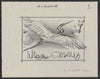 Somalia 1959 Water Birds - Heron Original artwork on white paper by Corrado Mancioli image size 92 x 65 mm