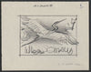 Somalia 1959 Water Birds - Heron Original artwork on white paper by Corrado Mancioli image size 92 x 65 mm